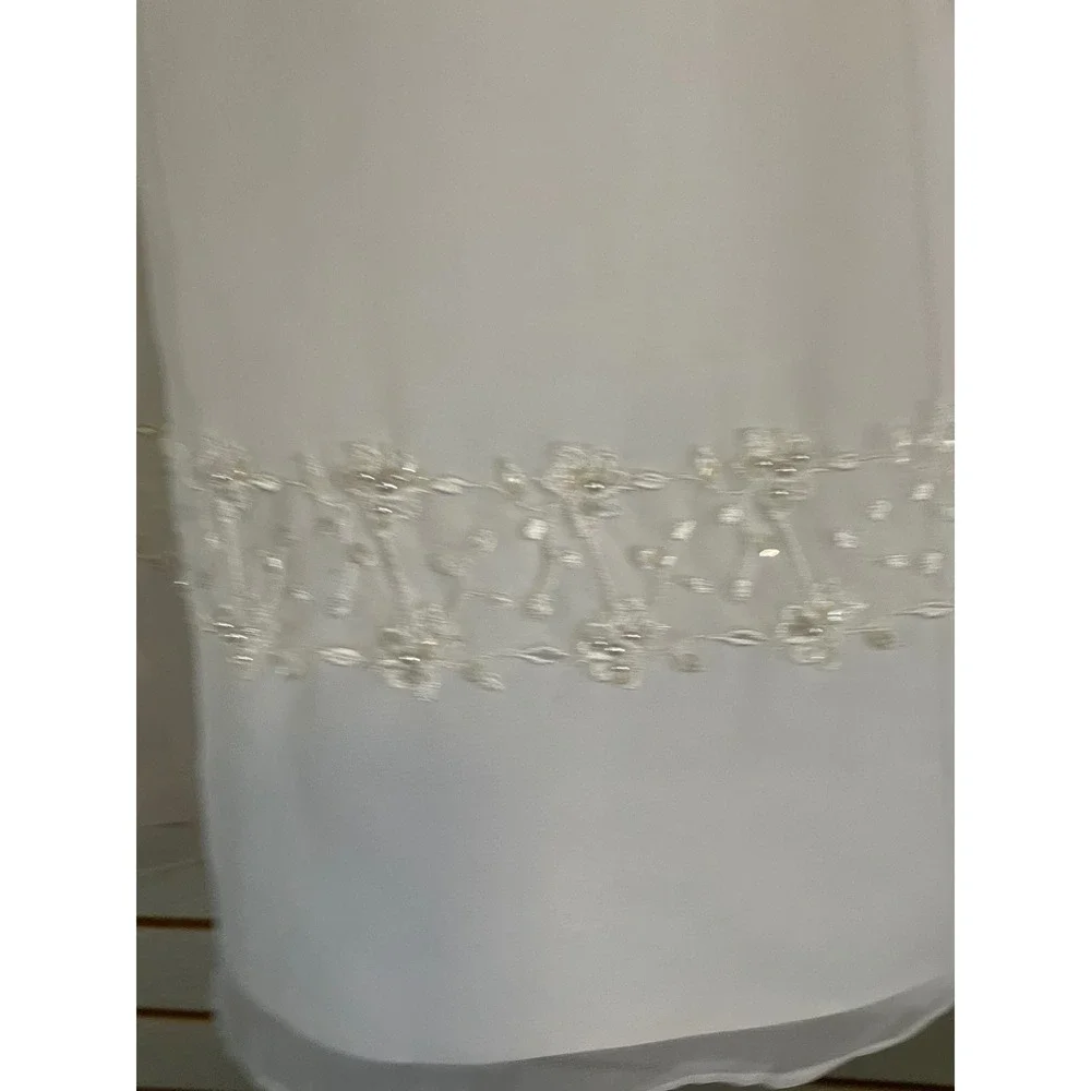 David's Bridal White Flower Girl Dress Size 3 Beaded Formal‎ Party - Picture 3 of 8
